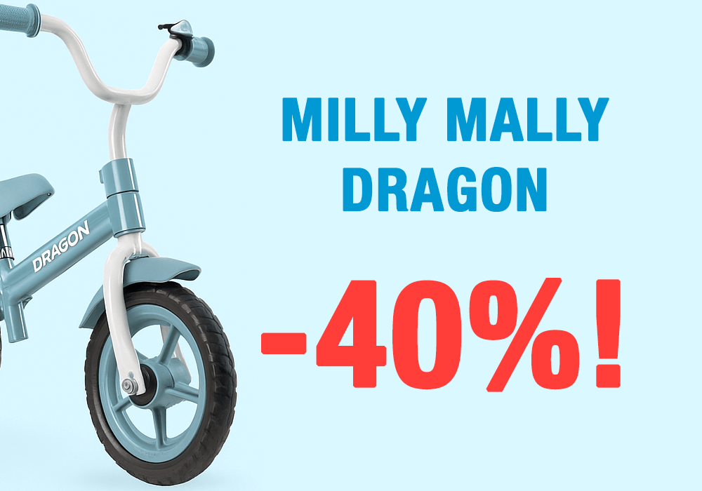 40 % alennus Milly Mally Dragon -potkupyöristä!