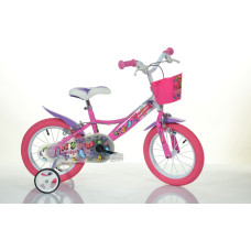 Bimbo Bike lasten polkupyörä 16" "BUTTERFLY", vaaleanpunainen/valkoinen
