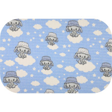 Ega Kids vaippa - 29798 - TETRA PRINT - EGA - ELEPHANT in a HAT - BLUE -  koko 70x80 cm