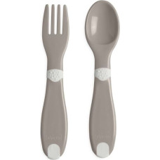 Chicco 179404 – Ensimmäiset muoviaterimet, 12+ kuukautta, harmaat