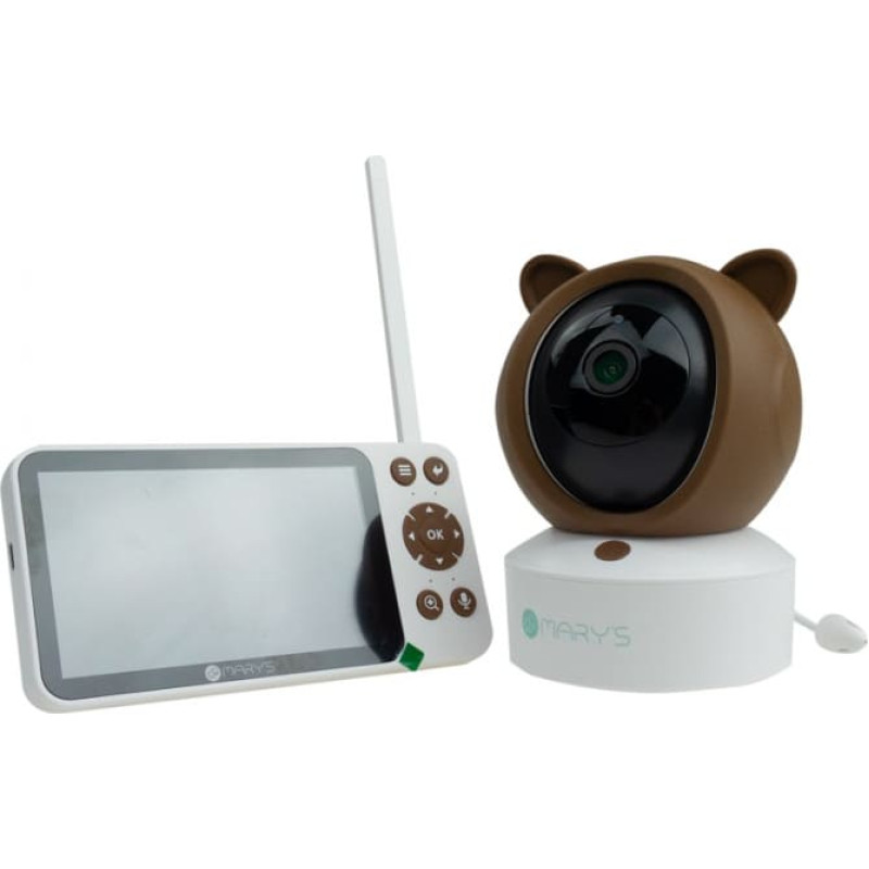 Mary's MW61499 – 2-in-1 elektroninen vauvamonitori, Ruskea karhukamera, WiFi, TUYA
