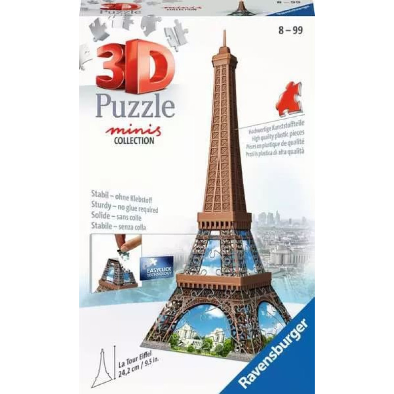 RAVENSBURGER 3D mini ēku puzle Eifeļa tornis, 54gab., 12536