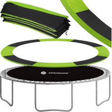 SPRINGOS Trampoliinin suojapeite TP-10FT 305 CM MUSTA VIHREÄLLÄ REUNUKSELLA