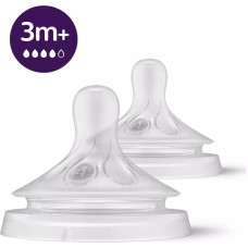 PHILIPS AVENT Natural Response pudeļu silikona knupīši, vidēja plūsma, 3m+ (2 gab.) SCY964/02