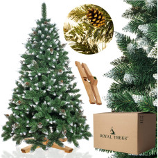 Springos CT0192 Keinotekoinen joulukuusi 240 cm Premium Royal Trees, luminen timanttimänty käpyineen