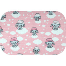 Ega Kids vaippa - 29774 - TETRA PRINT - EGA - ELEPHANT in a HAT - PINK -  koko 70x80 cm