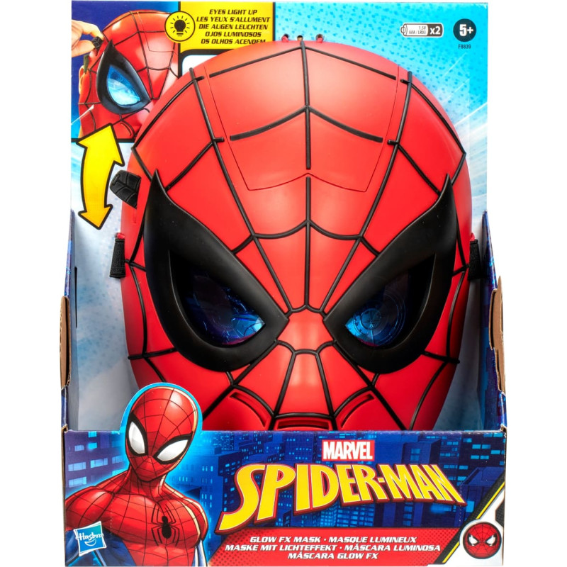 Spider-Manin roolileikkiin tarkoitettu hohtava FX-naamio