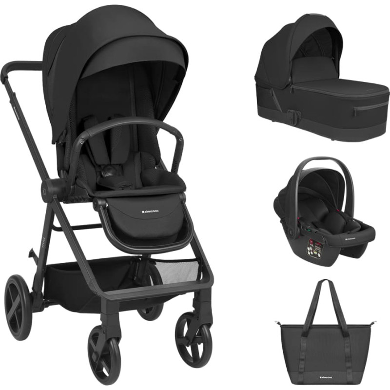 Kikkaboo Mia 3-in-1 yhdistelmävaunut, musta