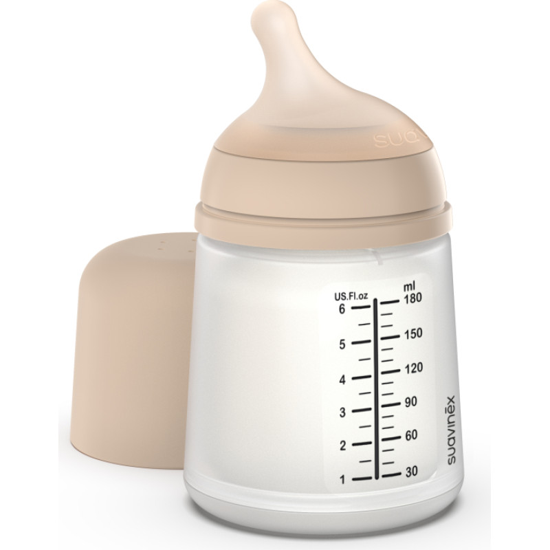 Suavinex Zero.Zero koliikkia estävä tuttipullo LIGHT, 180 ml – hidas virtaus