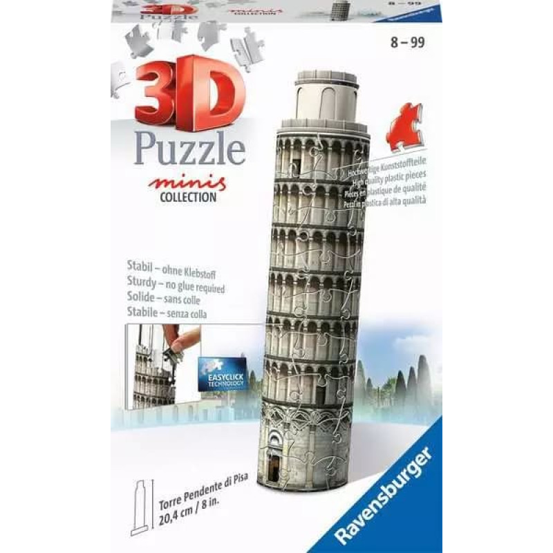 RAVENSBURGER 3D mini ēku puzle Pizas tornis, 54gab., 11247