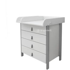 Ingvart Kumode ar Pārtinamo Galdiņu Scandi  White/Grey