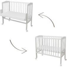 Sivuvaunu pinnasänky 2in1 patjalla White, Waldin
