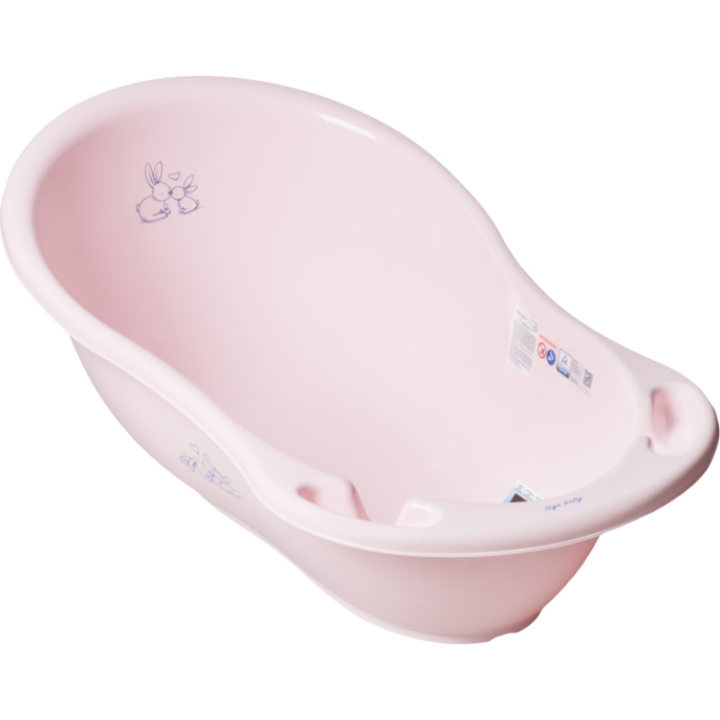 Tega Baby Vanna 102 cm  ar korķi  RABBITS light pink  TegaBaby KR-005