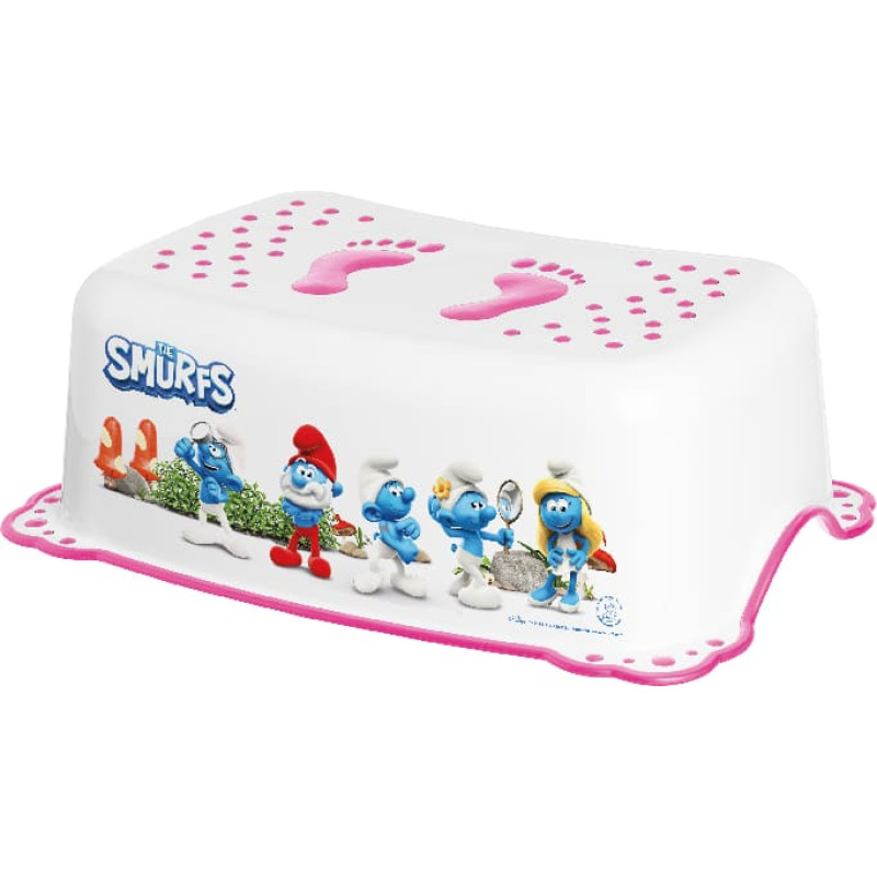 Maltex kaksivaiheinen jakkara Smurffit, valkoinen/vaaleanpunainen