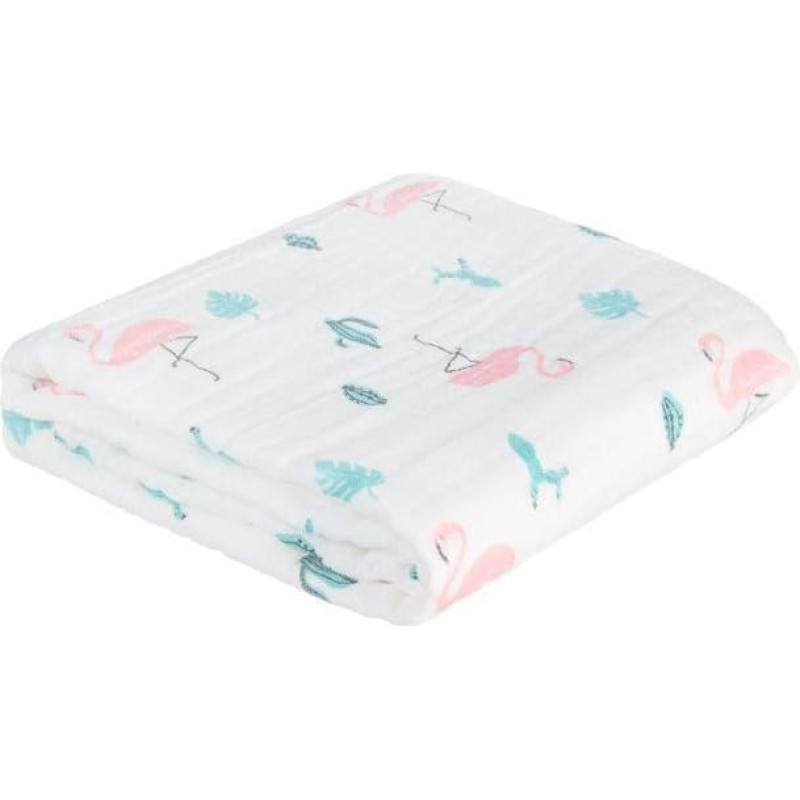 Akuku A0686 – viltti / kapalointi / pyyhe – 110×105 cm – flamingokuosilla