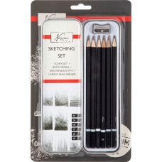 Nassau lyijykynät metallirasiassa teroittimen kanssa, 6 kpl