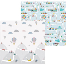 Opettavainen kaksipuolinen taitettava vaahtomuovimatto 150 × 200 cm, ilmapallot ja katu