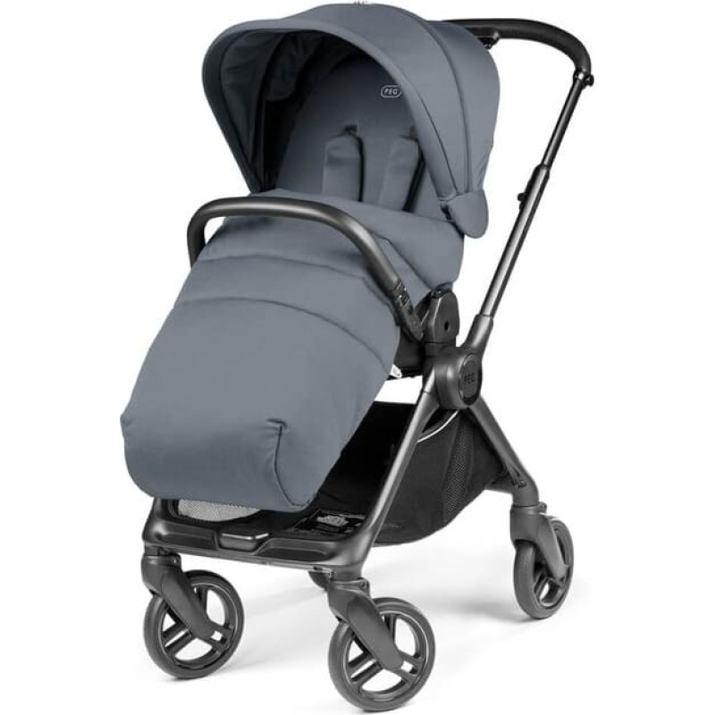 Peg-Perego Switch NORDIC BLUE stroller with reversible handle and footmuff