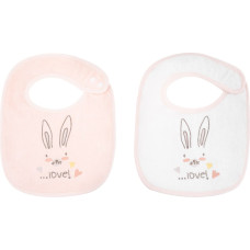 Set of 2 terry bibs Rabbits in Love