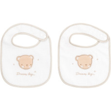 Bibs set 2pcs terry+pique Dream Big Beige