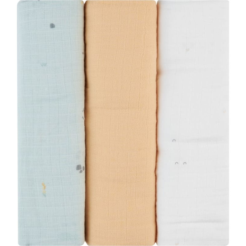 Muslin swaddle set 3 pcs 100x100 cm Sleepy Sheep