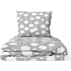 Ankras 2-osainen vuodevaatesetti - 120x90, 40x60  - CLOUDS with LADDER - GREY