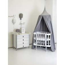 Ingvart Mēbeļu komplekts: gulta Nika (White/Grey) + kumode Scandi White/Grey