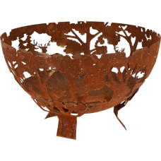 Dekorativ eldkorg, rostigt stål, 58 × 58 × 36,6 cm