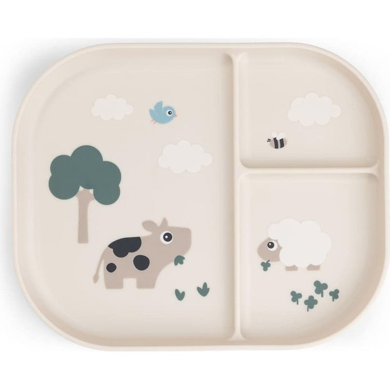 Done By Deer foodie compartment plate Tiny farm Sand