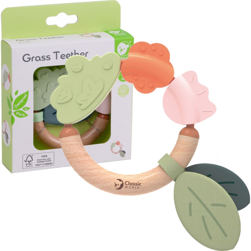 Classic World puinen helistin / aistilelu – purulelu 2-in-1