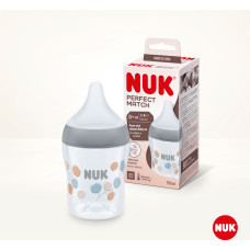 NUK 10215016 – Perfect Match tuttipullo lämpötilansäädöllä, silikoni ”Luonto”, S-koko, 150 ml