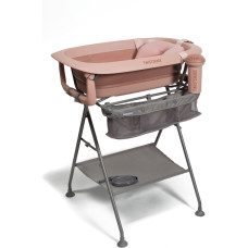 Twistshake Luxury Bath Kit kokoontaitettava vauvan kylpyamme kylpytelineellä, vaaleanpunainen, 79145