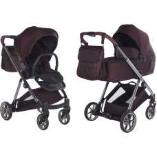 Junama 2-in-1 -yhdistelmävaunut Ellegante 07 viininpunaisena (Burgundy) – sähkökiillotettu runko