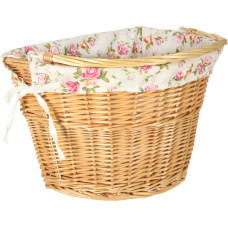 Punottu etupyöräkori kudotulla kukkavuorella