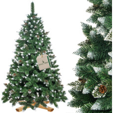 Springos CT0191 Artificial Christmas tree 220 cm Premium Royal Trees, snowy diamond pine with cones