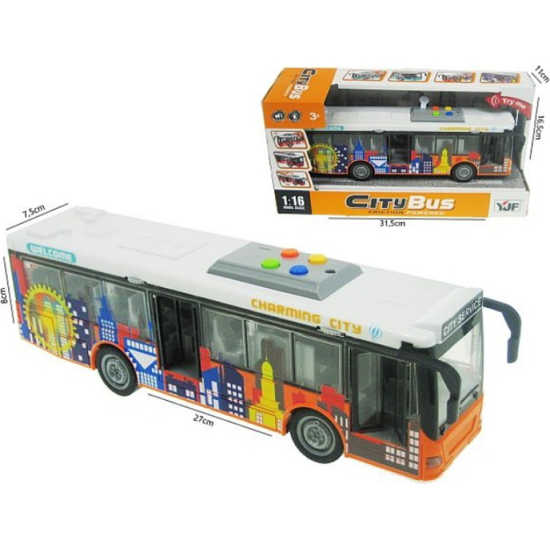 HIPO 45406 linja-auto, 27 cm, valoilla ja äänillä