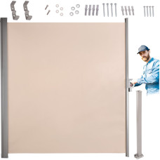 LUARO vedettävä sivumarkiisi terassille, 180×400 cm, beige