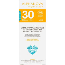 Alphanova Sun mineraalinen hypoallergeeninen hajusteeton aurinkovoide kasvoille SPF 30, 50 g