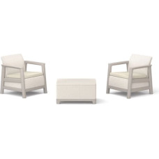 Keter Scandi Linea Balcony Set puutarhakalustesetti, kiviharmaa/vaalea beige