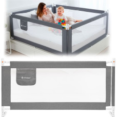 Springos Safety bed rail 160 cm, universal, protective, for children, foldable, gray