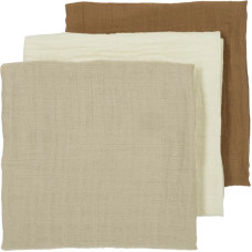 Meyco Baby harsoliinasetti Offwhite/Sand/Toffee, 3 kpl, 70×70 cm