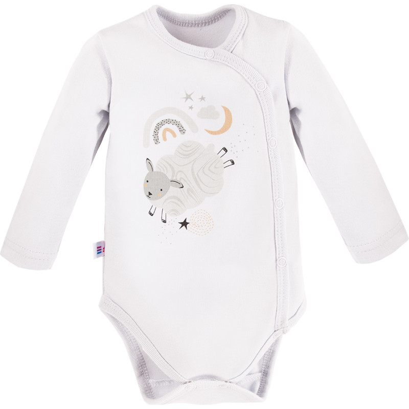 EWA MELLOW vauvan body pitkähihainen, nepparikiinnitys, valkoinen, koko 56 – 728241