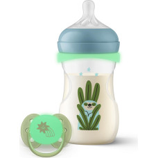 Philips Avent SCD838/17 lahjasetti: tuttipullo 260 ml Night + tutti Responsive Pacifier Night Natural