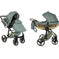 Junama Universal stroller 2 in 1 Hearts 03 Olive/gold