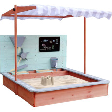 LULILO SABLO puinen hiekkalaatikko kääntyvällä katolla