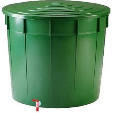 Stefanplast vesisäiliö 500 L kannella ja hanalla, Ø100 × 85 cm, vihreä