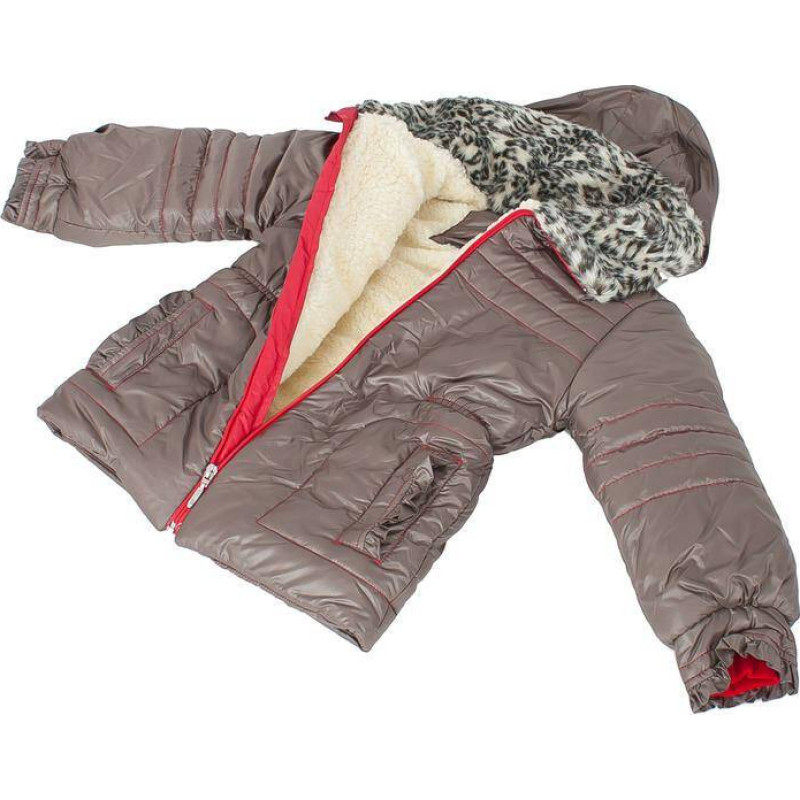 Minikid GIRL'S WINTER JACKET - BLANCA - WOOL - BROWN - size 134***