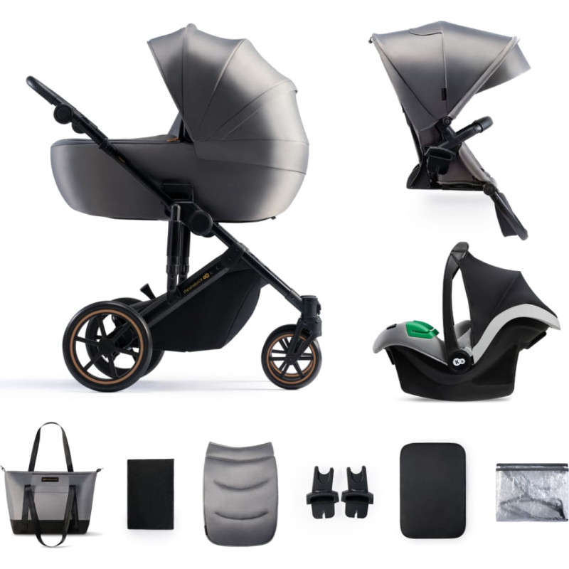 Kinderkraft universaali lastenvaunut 3in1 PRIME 2 3IN1 MINK PRO SHADOW GREY, KSPRIM02GRY300I