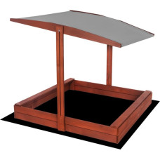 Springos suljettu puinen hiekkalaatikko katoksella ja penkeillä, 140×140 cm (SBP140RSET02)