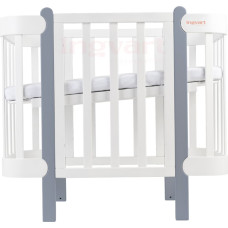 Ingvart Bed 5-in-1 Nika 60 with movable part (60х94, 60х120) white+grey